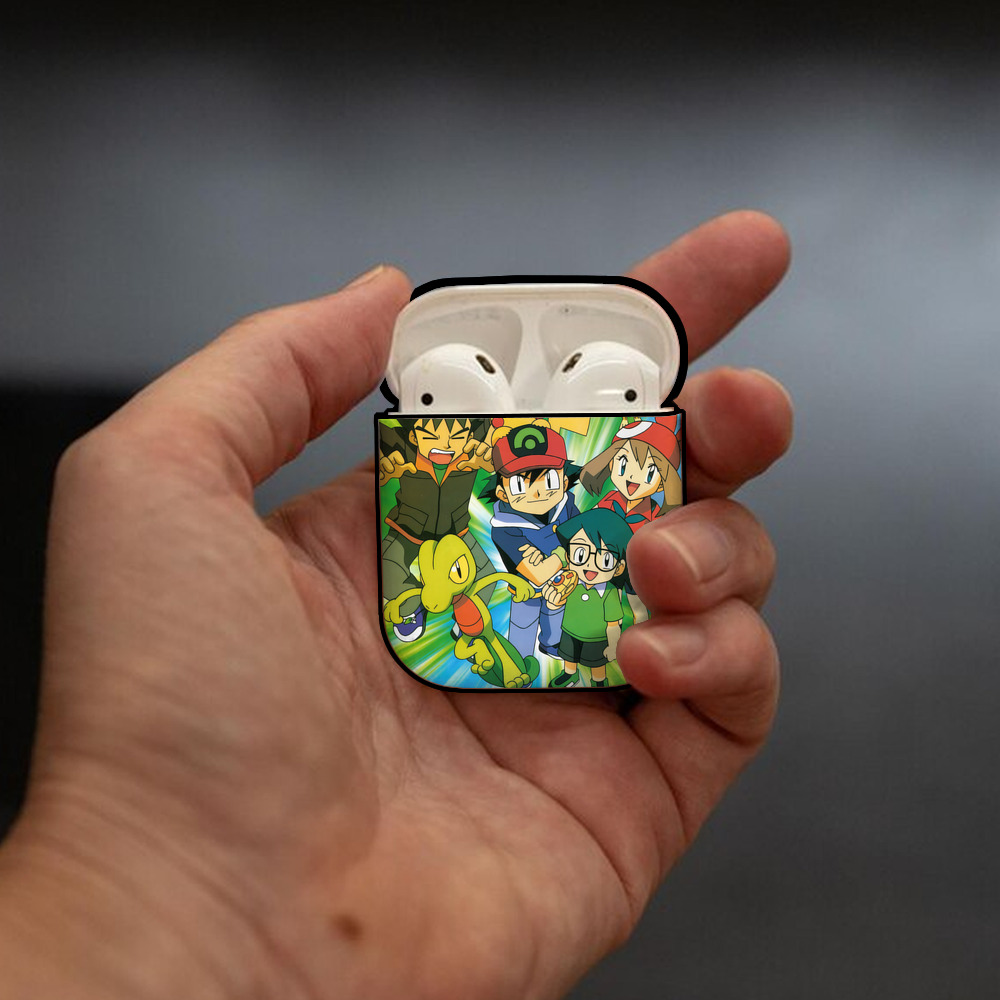 ポケットモンスター Pokémon AirPods 第2世代保護ケース ハードシェル ブラック 耐衝撃・防指紋・カラビナ付き