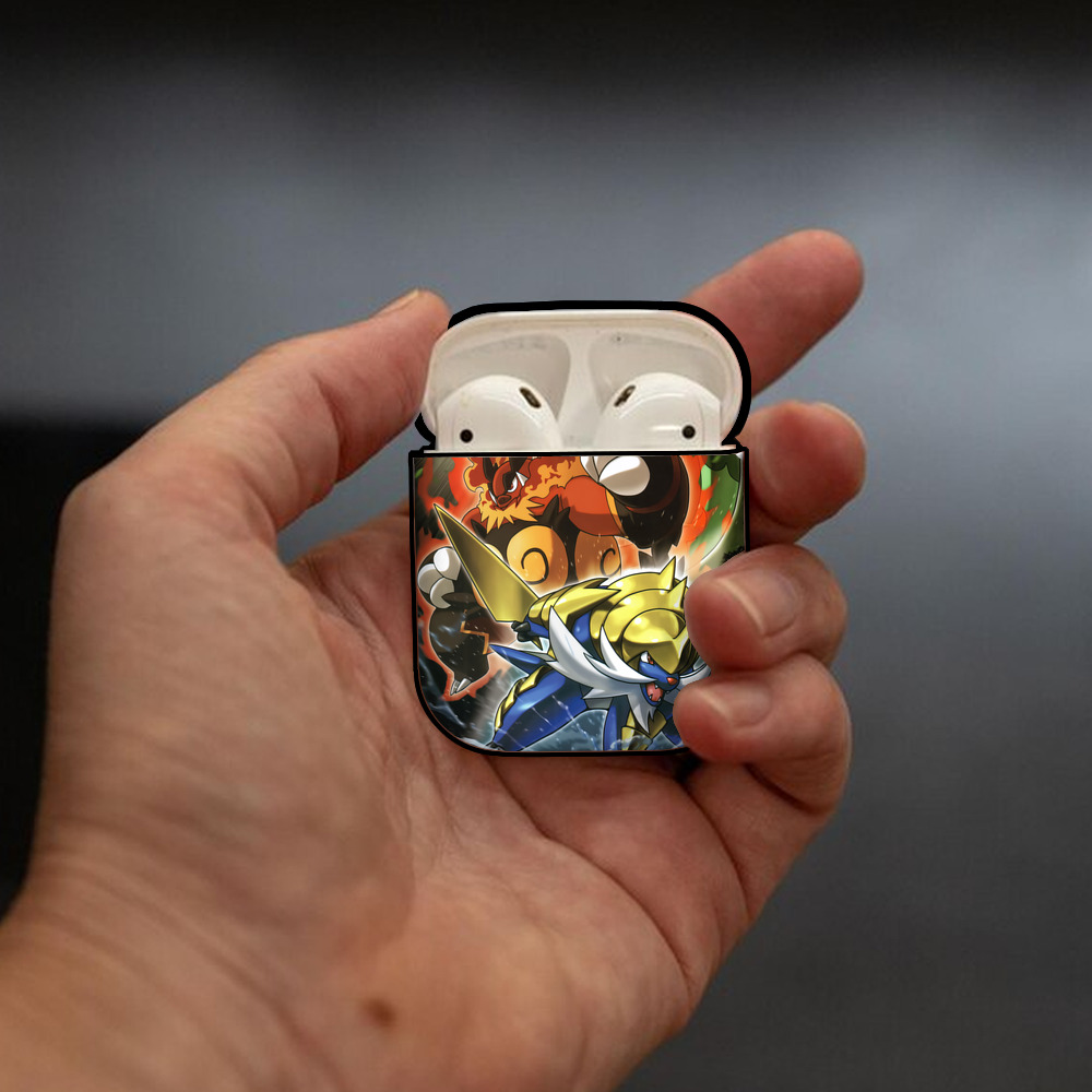 ポケットモンスター Pokémon AirPods 第2世代保護ケース ハードシェル ブラック 耐衝撃・防指紋・カラビナ付き