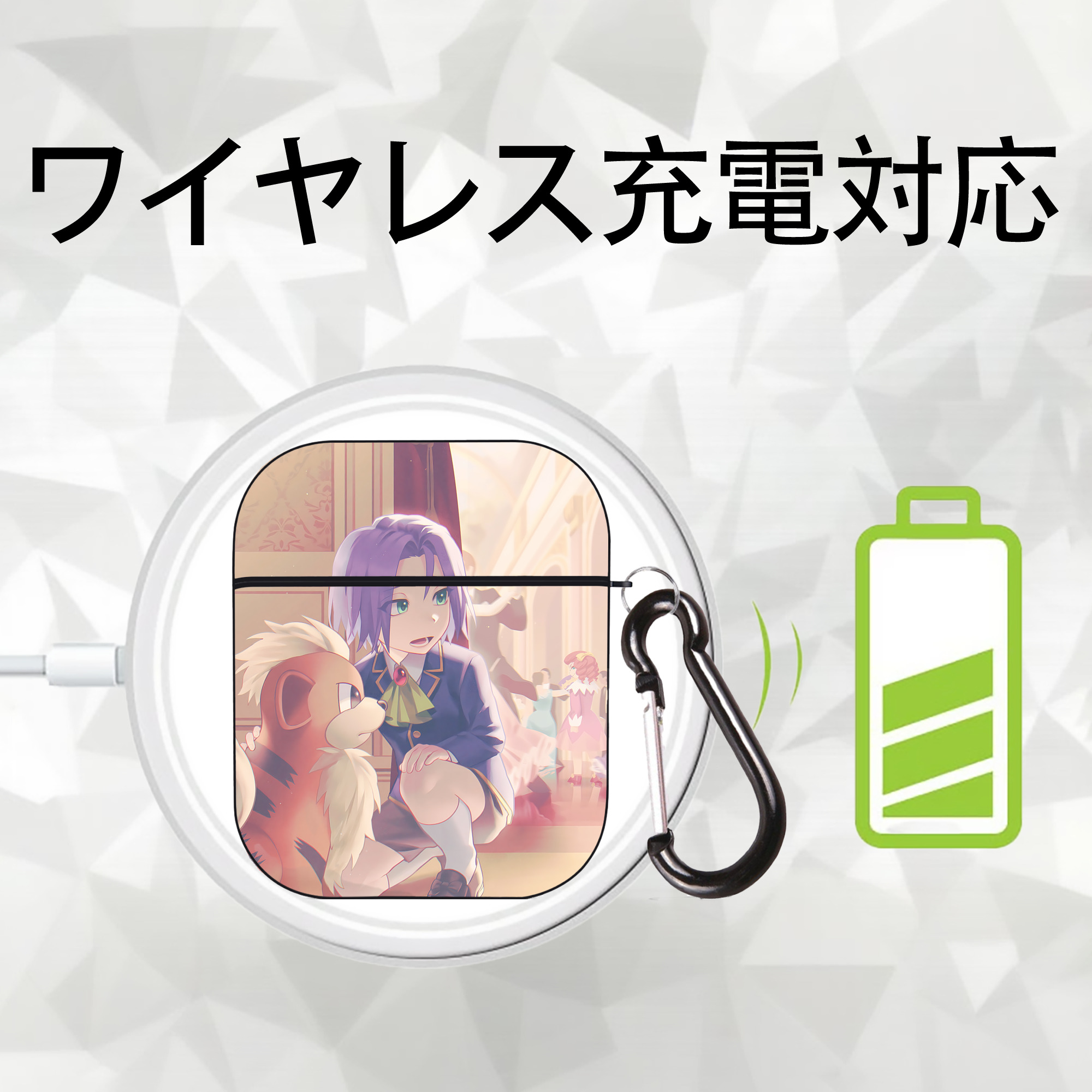 ポケットモンスター Pokémon AirPods 第2世代保護ケース ハードシェル ブラック 耐衝撃・防指紋・カラビナ付き