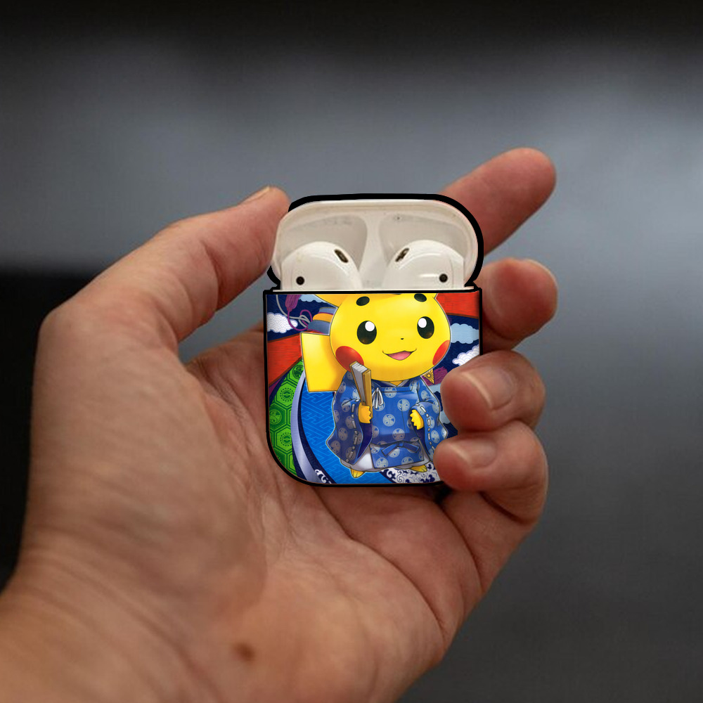 ポケットモンスター Pokémon AirPods 第2世代保護ケース ハードシェル ブラック 耐衝撃・防指紋・カラビナ付き