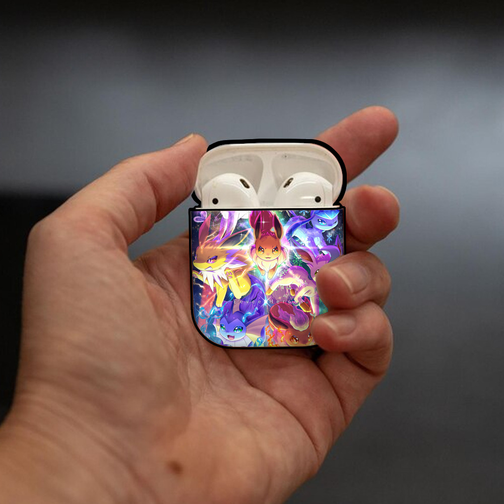 ポケットモンスター Pokémon AirPods 第2世代保護ケース ハードシェル ブラック 耐衝撃・防指紋・カラビナ付き