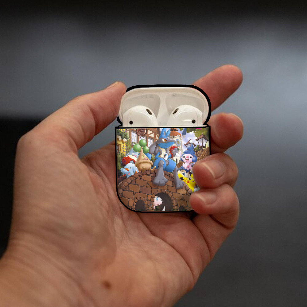 ポケットモンスター Pokémon AirPods 第2世代保護ケース ハードシェル ブラック 耐衝撃・防指紋・カラビナ付き