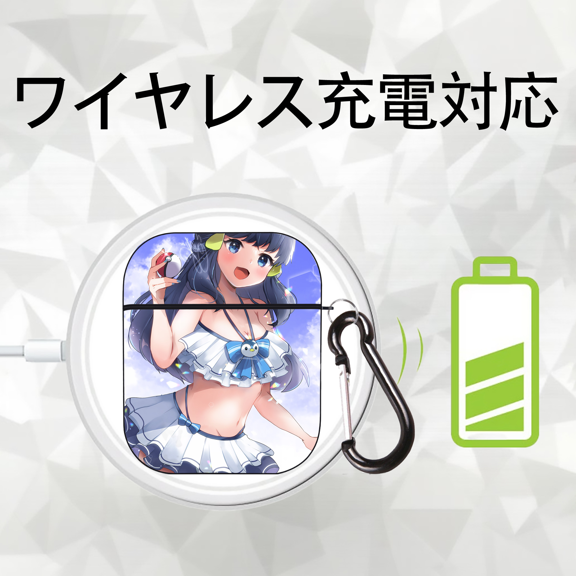 ポケットモンスター Pokémon AirPods 第2世代保護ケース ハードシェル ブラック 耐衝撃・防指紋・カラビナ付き