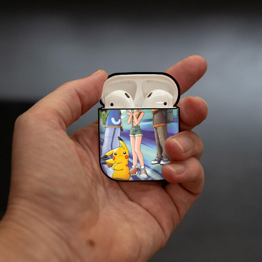 ポケットモンスター Pokémon AirPods 第2世代保護ケース ハードシェル ブラック 耐衝撃・防指紋・カラビナ付き