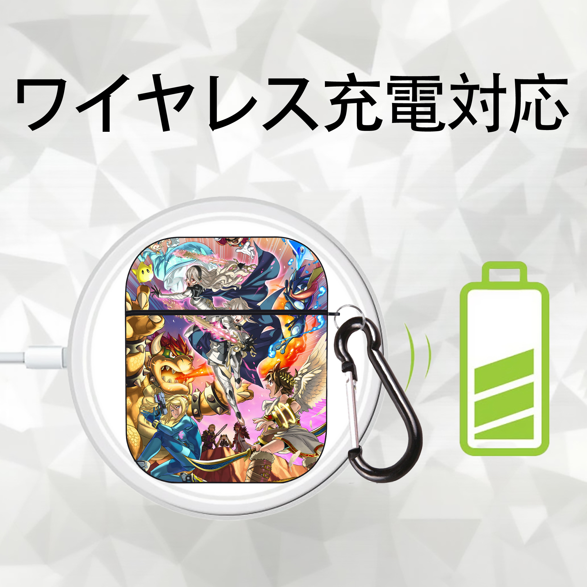 ポケットモンスター Pokémon AirPods 第2世代保護ケース ハードシェル ブラック 耐衝撃・防指紋・カラビナ付き