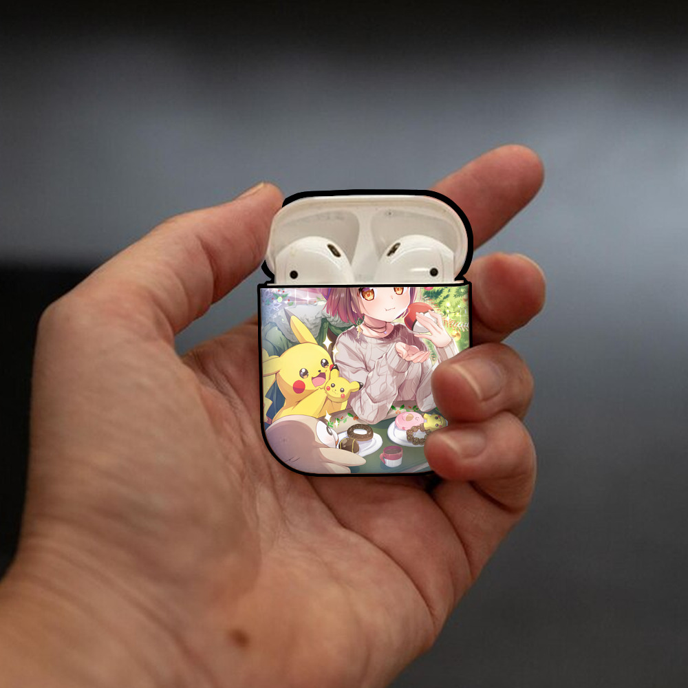 ポケットモンスター Pokémon AirPods 第2世代保護ケース ハードシェル ブラック 耐衝撃・防指紋・カラビナ付き