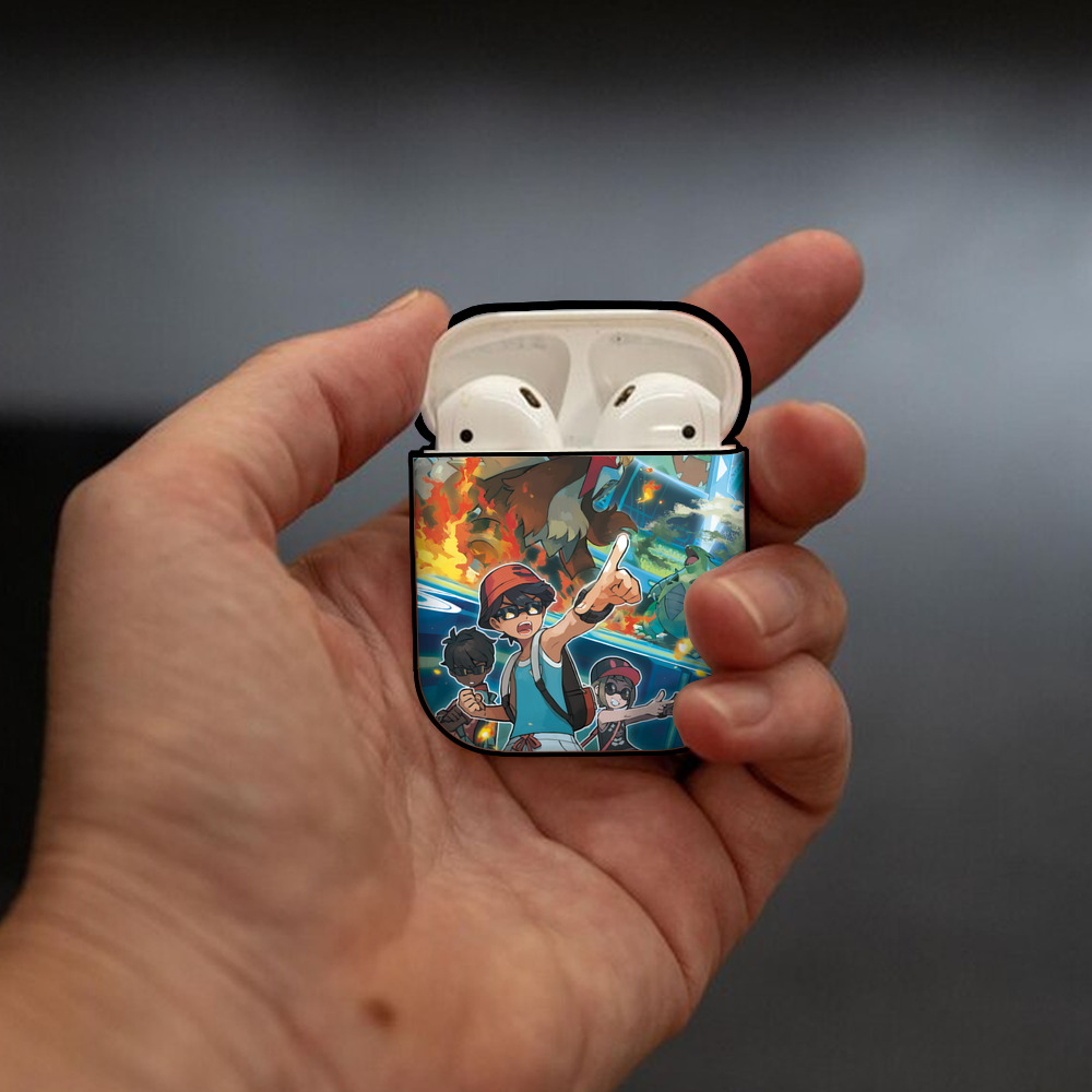 ポケットモンスター Pokémon AirPods 第2世代保護ケース ハードシェル ブラック 耐衝撃・防指紋・カラビナ付き
