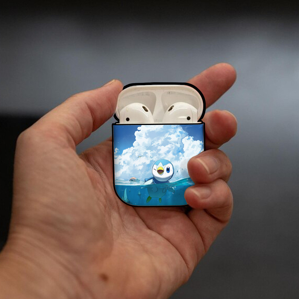 ポケットモンスター Pokémon AirPods 第2世代保護ケース ハードシェル ブラック 耐衝撃・防指紋・カラビナ付き
