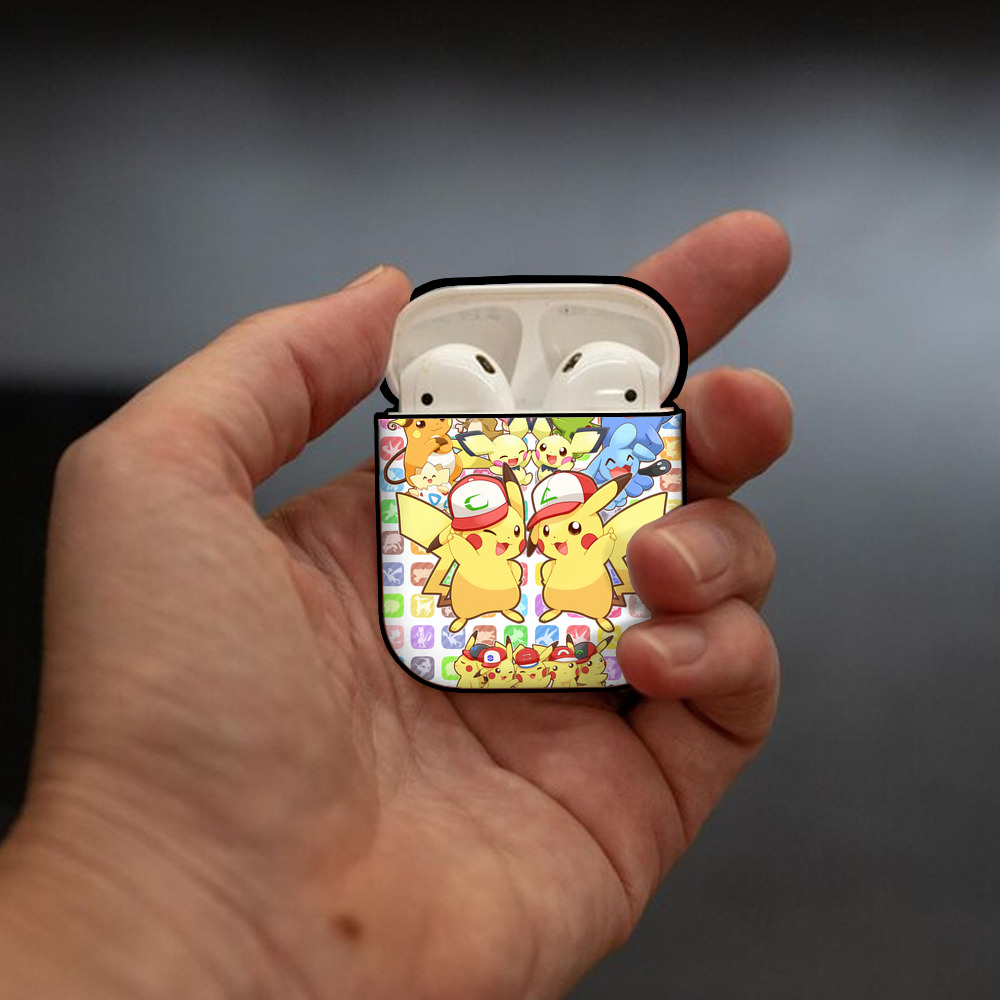 ポケットモンスター Pokémon AirPods 第2世代保護ケース ハードシェル ブラック 耐衝撃・防指紋・カラビナ付き