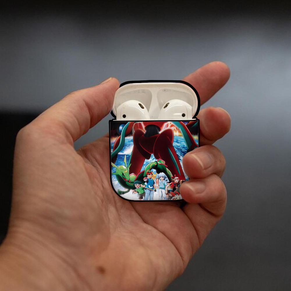 ポケットモンスター Pokémon AirPods 第2世代保護ケース ハードシェル ブラック 耐衝撃・防指紋・カラビナ付き