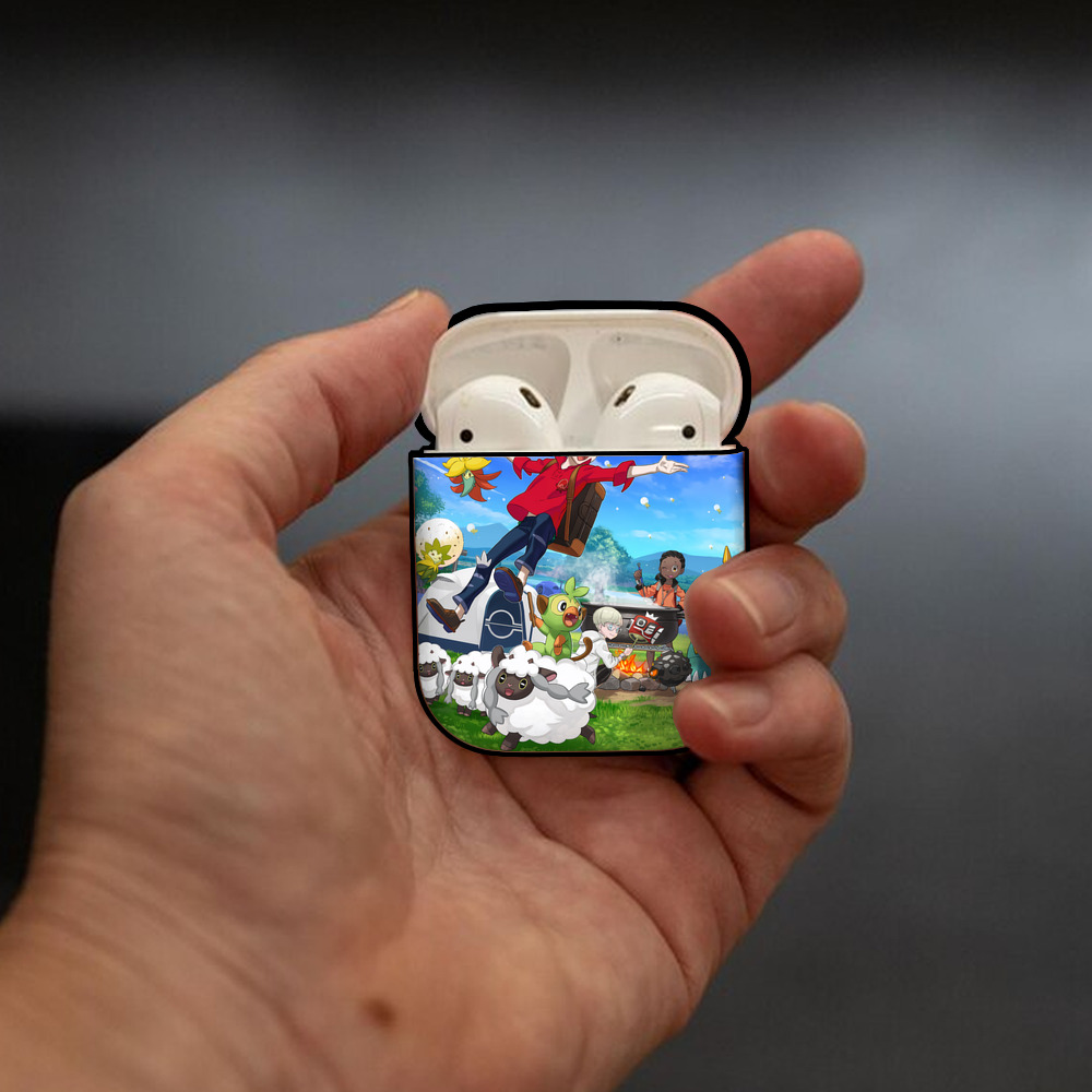 ポケットモンスター Pokémon AirPods 第2世代保護ケース ハードシェル ブラック 耐衝撃・防指紋・カラビナ付き