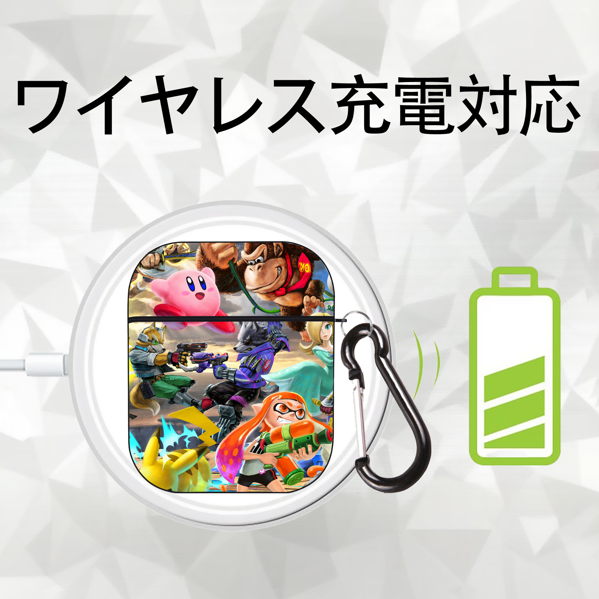 ポケットモンスター Pokémon AirPods 第2世代保護ケース ハードシェル ブラック 耐衝撃・防指紋・カラビナ付き
