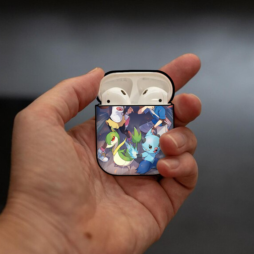 ポケットモンスター Pokémon AirPods 第2世代保護ケース ハードシェル ブラック 耐衝撃・防指紋・カラビナ付き
