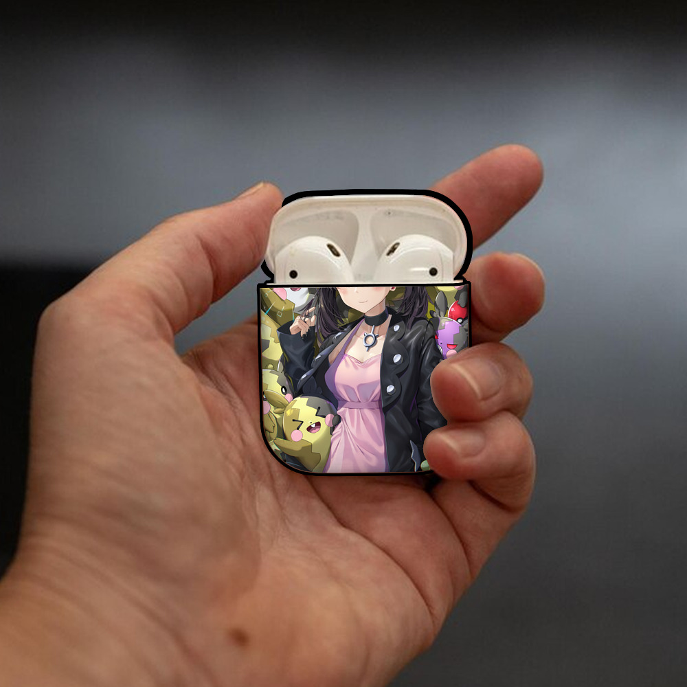 ポケットモンスター Pokémon AirPods 第2世代保護ケース ハードシェル ブラック 耐衝撃・防指紋・カラビナ付き