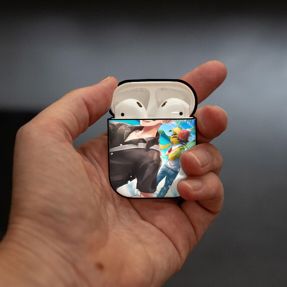 ポケットモンスター Pokémon AirPods 第2世代保護ケース ハードシェル ブラック 耐衝撃・防指紋・カラビナ付き