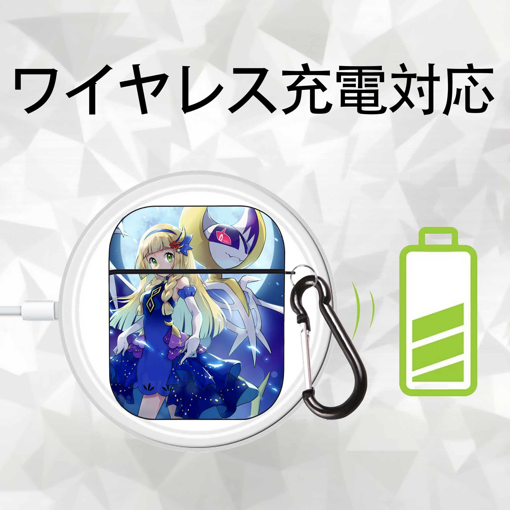 ポケットモンスター Pokémon AirPods 第2世代保護ケース ハードシェル ブラック 耐衝撃・防指紋・カラビナ付き