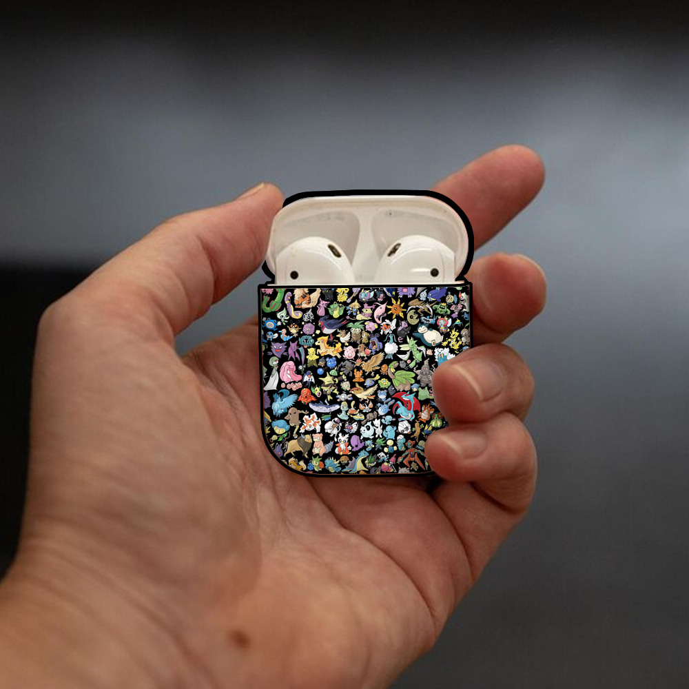 ポケットモンスター Pokémon AirPods 第2世代保護ケース ハードシェル ブラック 耐衝撃・防指紋・カラビナ付き