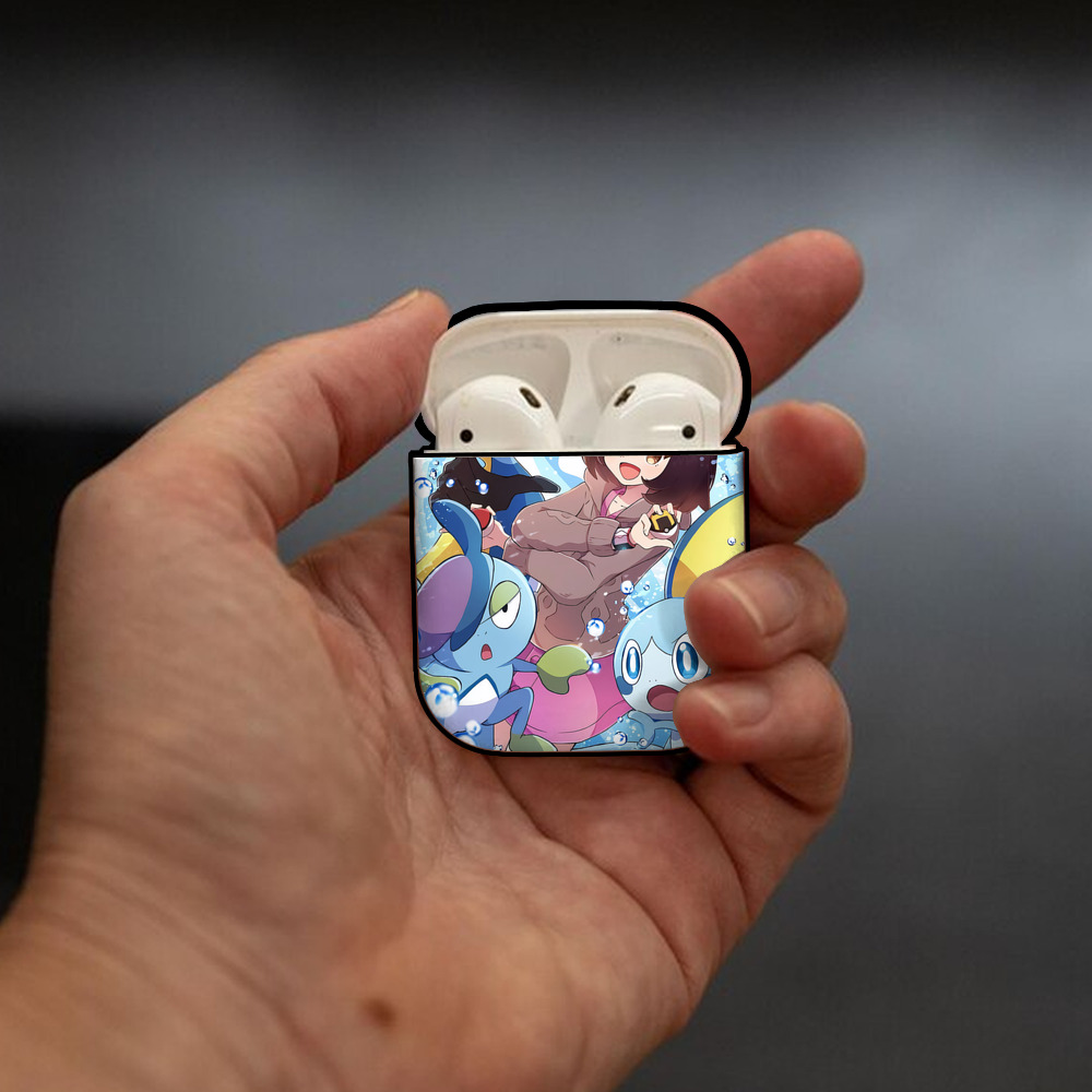 ポケットモンスター Pokémon AirPods 第2世代保護ケース ハードシェル ブラック 耐衝撃・防指紋・カラビナ付き