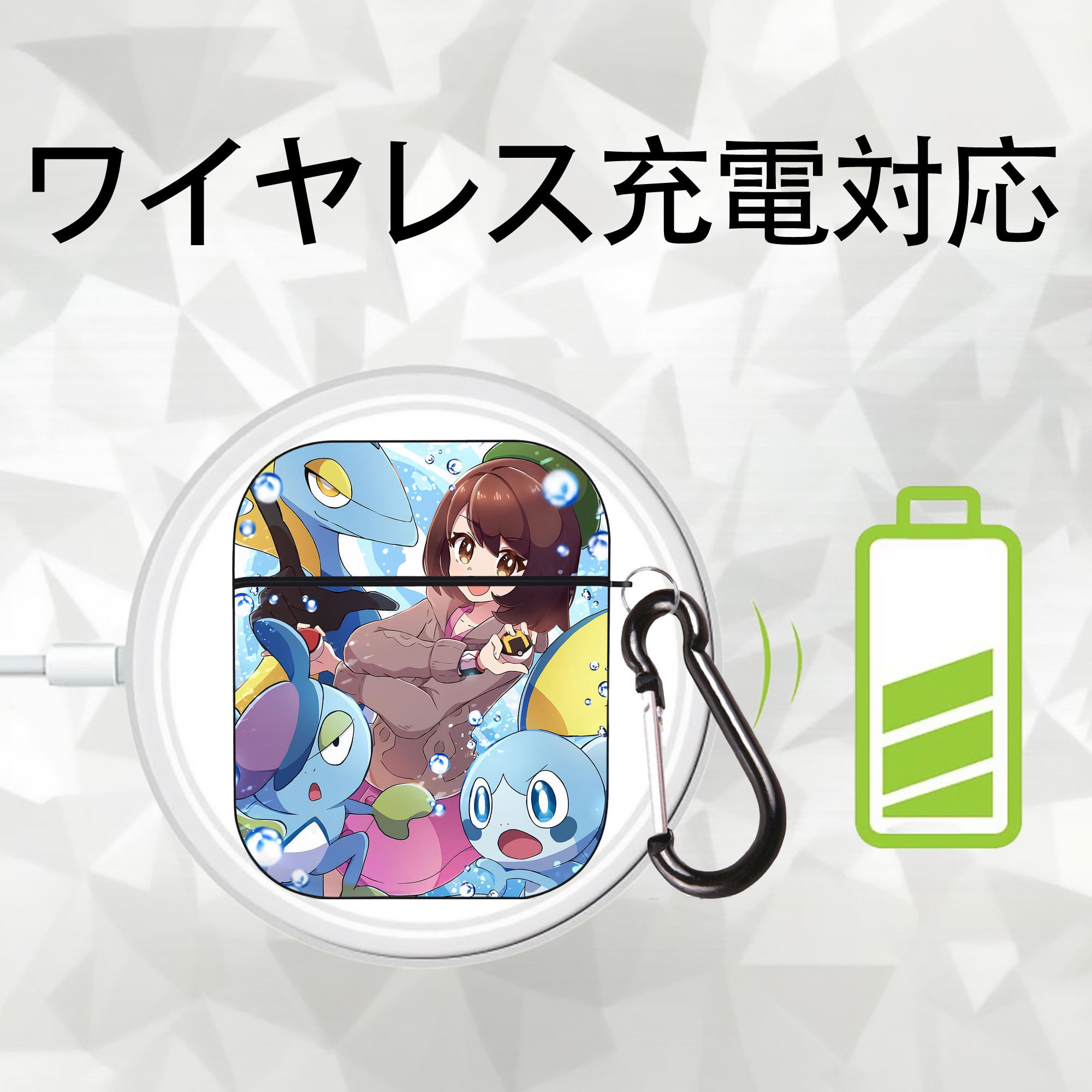 ポケットモンスター Pokémon AirPods 第2世代保護ケース ハードシェル ブラック 耐衝撃・防指紋・カラビナ付き