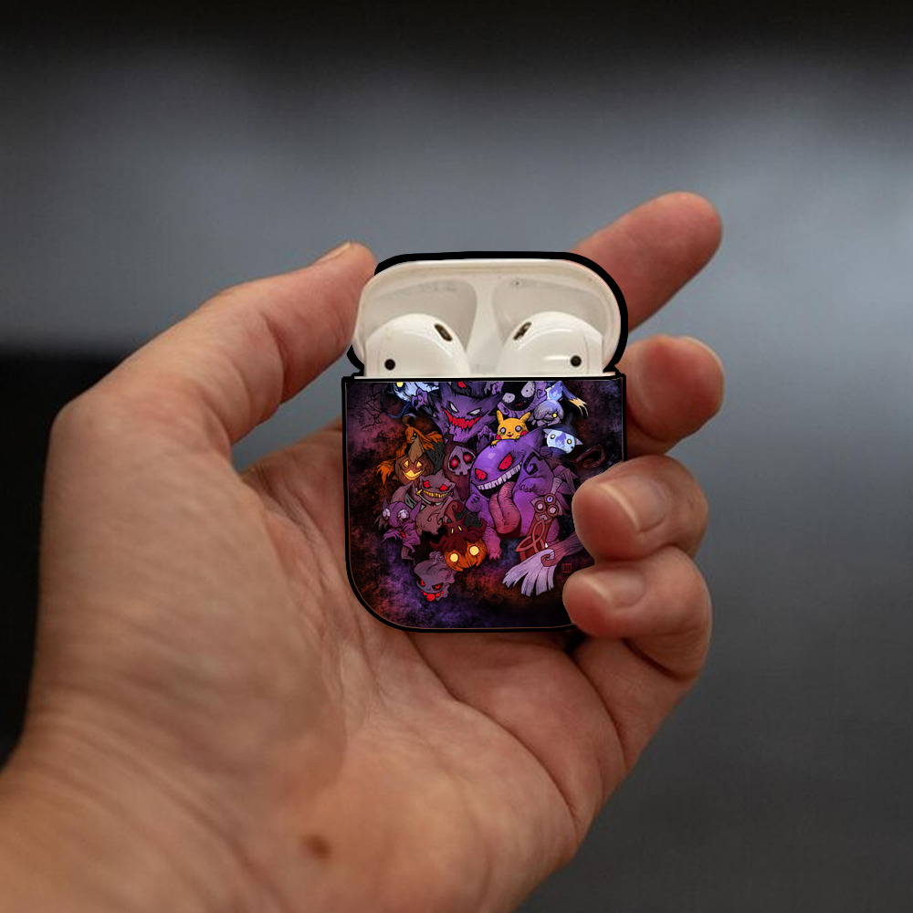 ポケットモンスター Pokémon AirPods 第2世代保護ケース ハードシェル ブラック 耐衝撃・防指紋・カラビナ付き