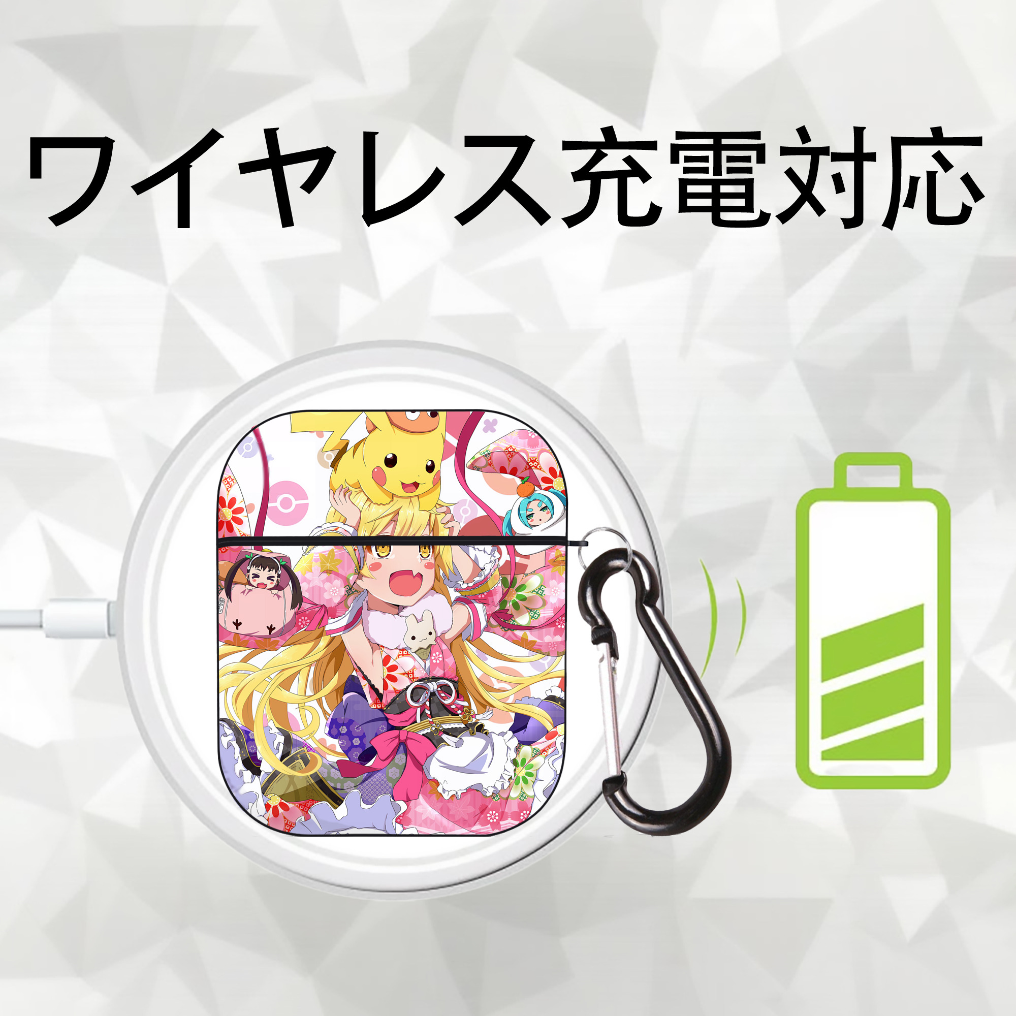 ポケットモンスター Pokémon AirPods 第2世代保護ケース ハードシェル ブラック 耐衝撃・防指紋・カラビナ付き