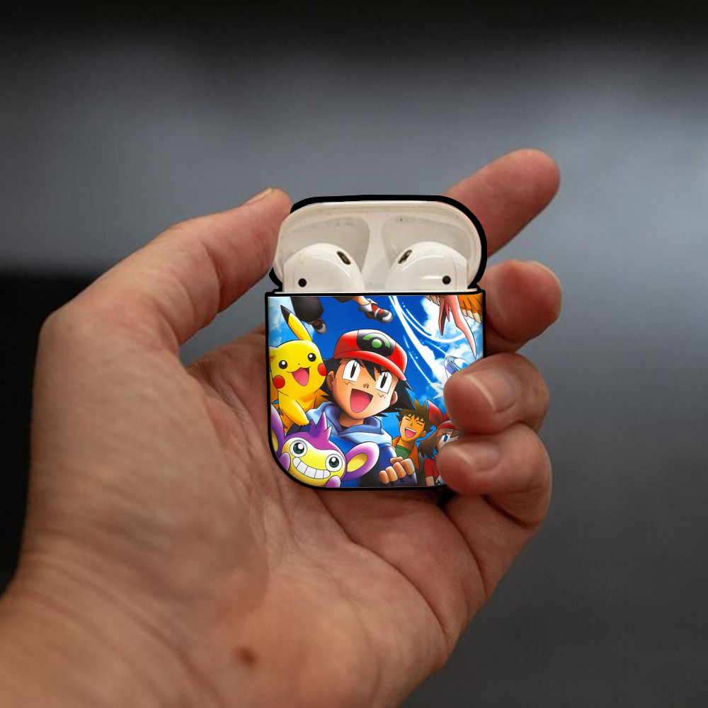 ポケットモンスター Pokémon AirPods 第2世代保護ケース ハードシェル ブラック 耐衝撃・防指紋・カラビナ付き