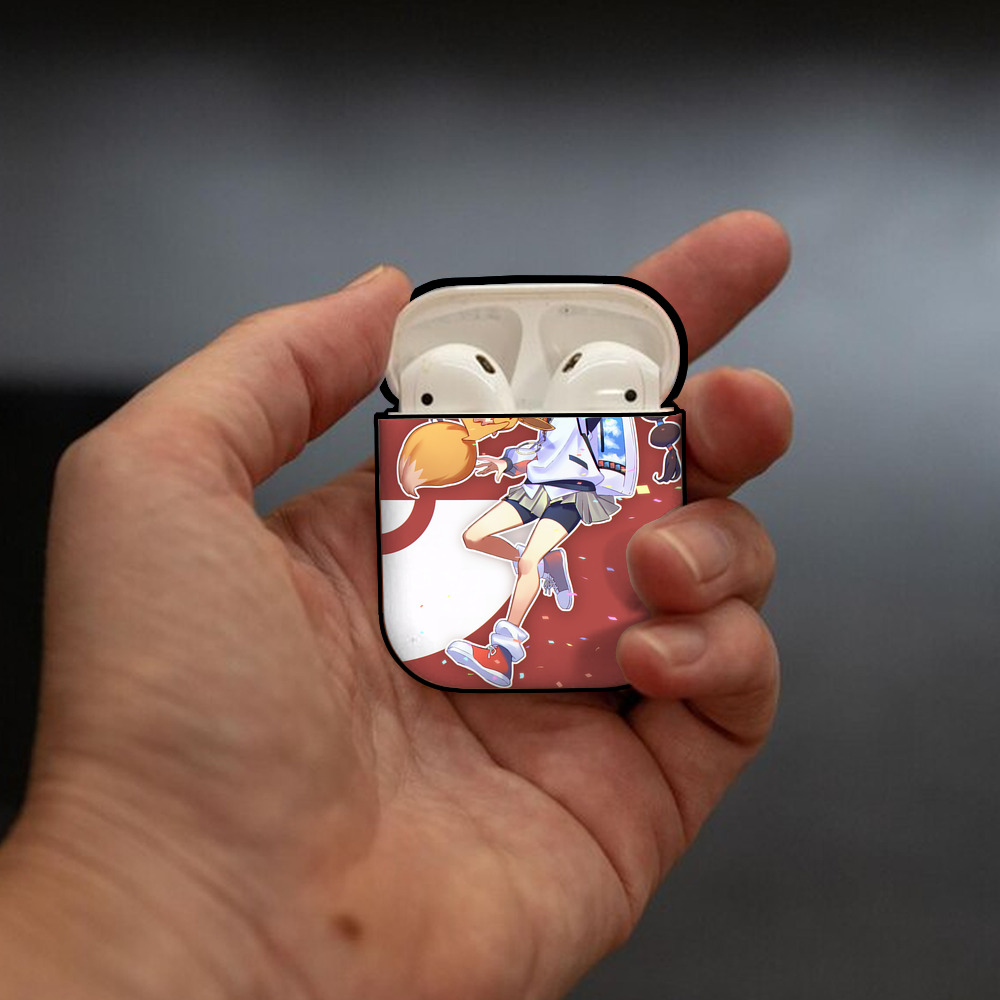 ポケットモンスター Pokémon AirPods 第2世代保護ケース ハードシェル ブラック 耐衝撃・防指紋・カラビナ付き