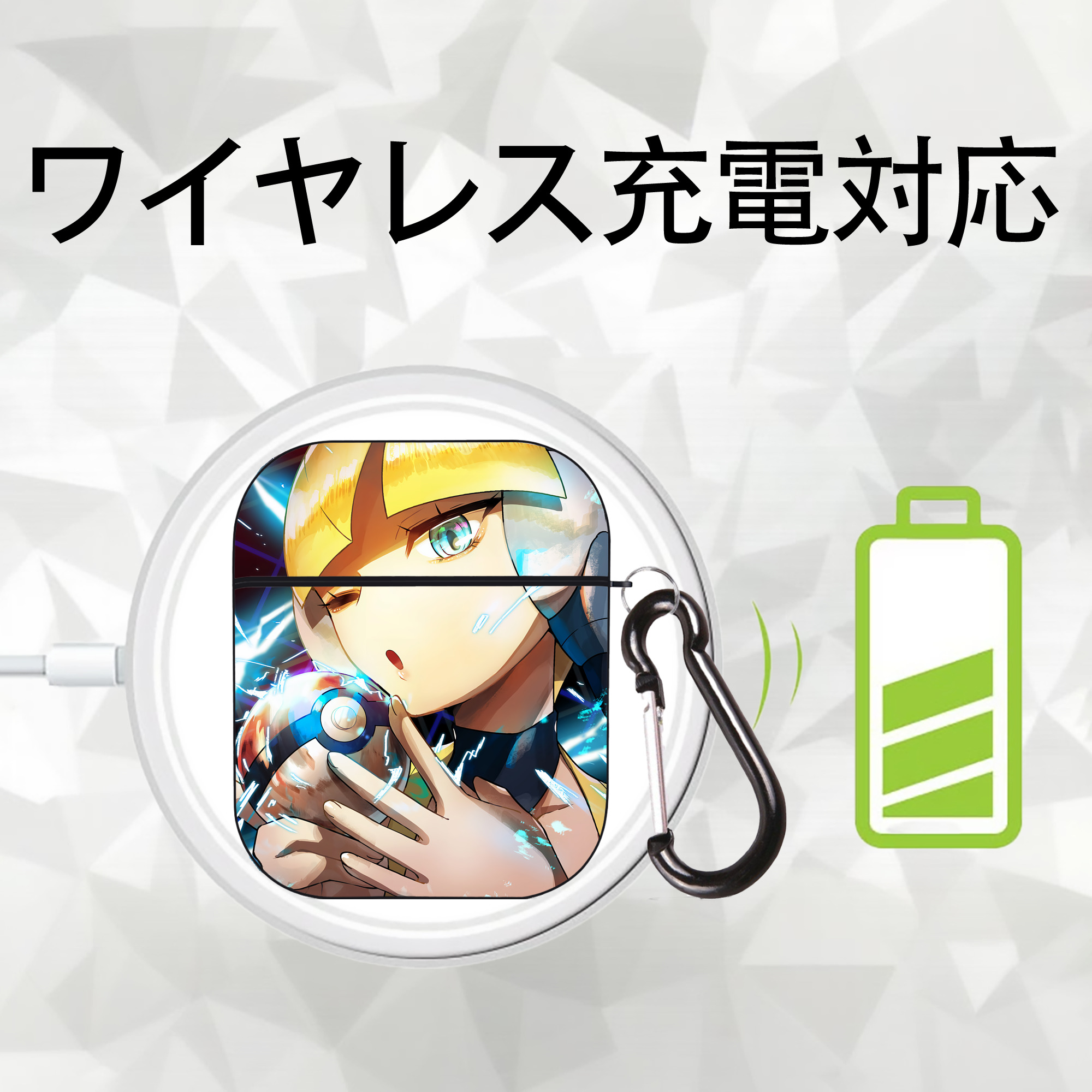 ポケットモンスター Pokémon AirPods 第2世代保護ケース ハードシェル ブラック 耐衝撃・防指紋・カラビナ付き