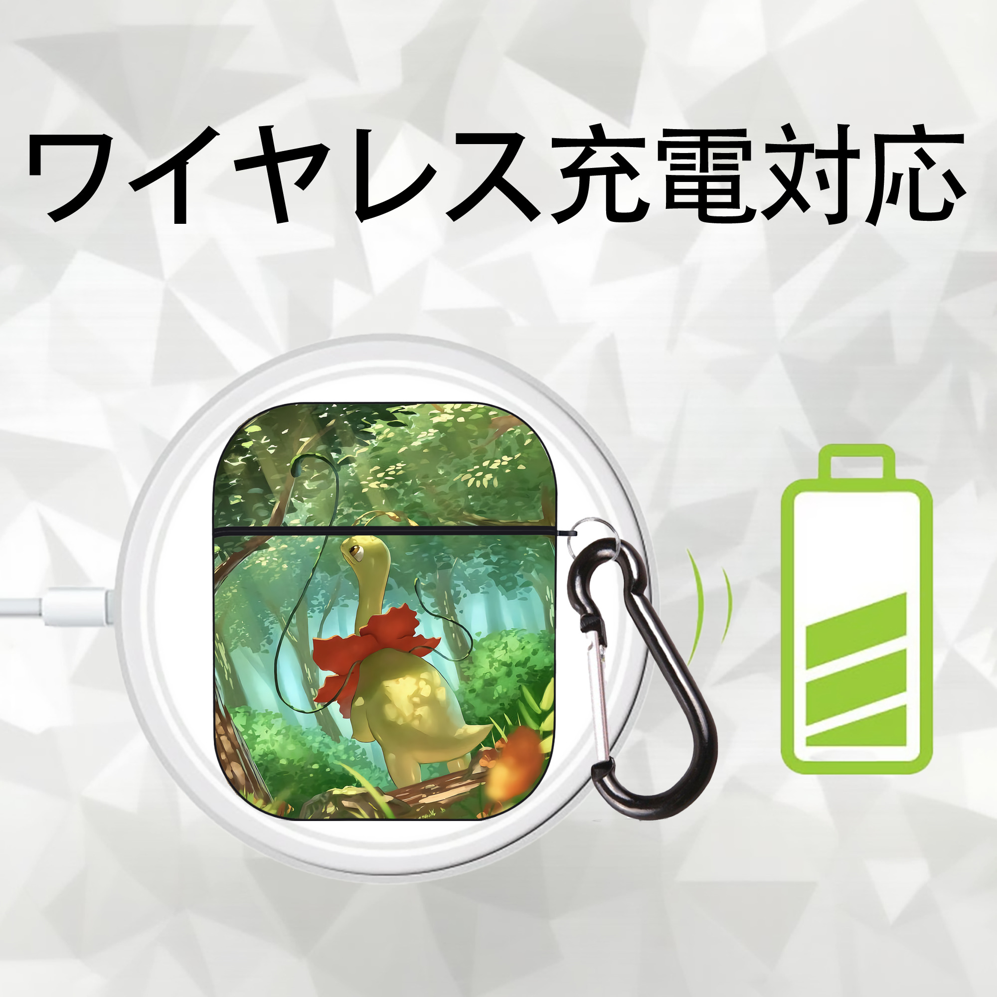 ポケットモンスター Pokémon AirPods 第2世代保護ケース ハードシェル ブラック 耐衝撃・防指紋・カラビナ付き