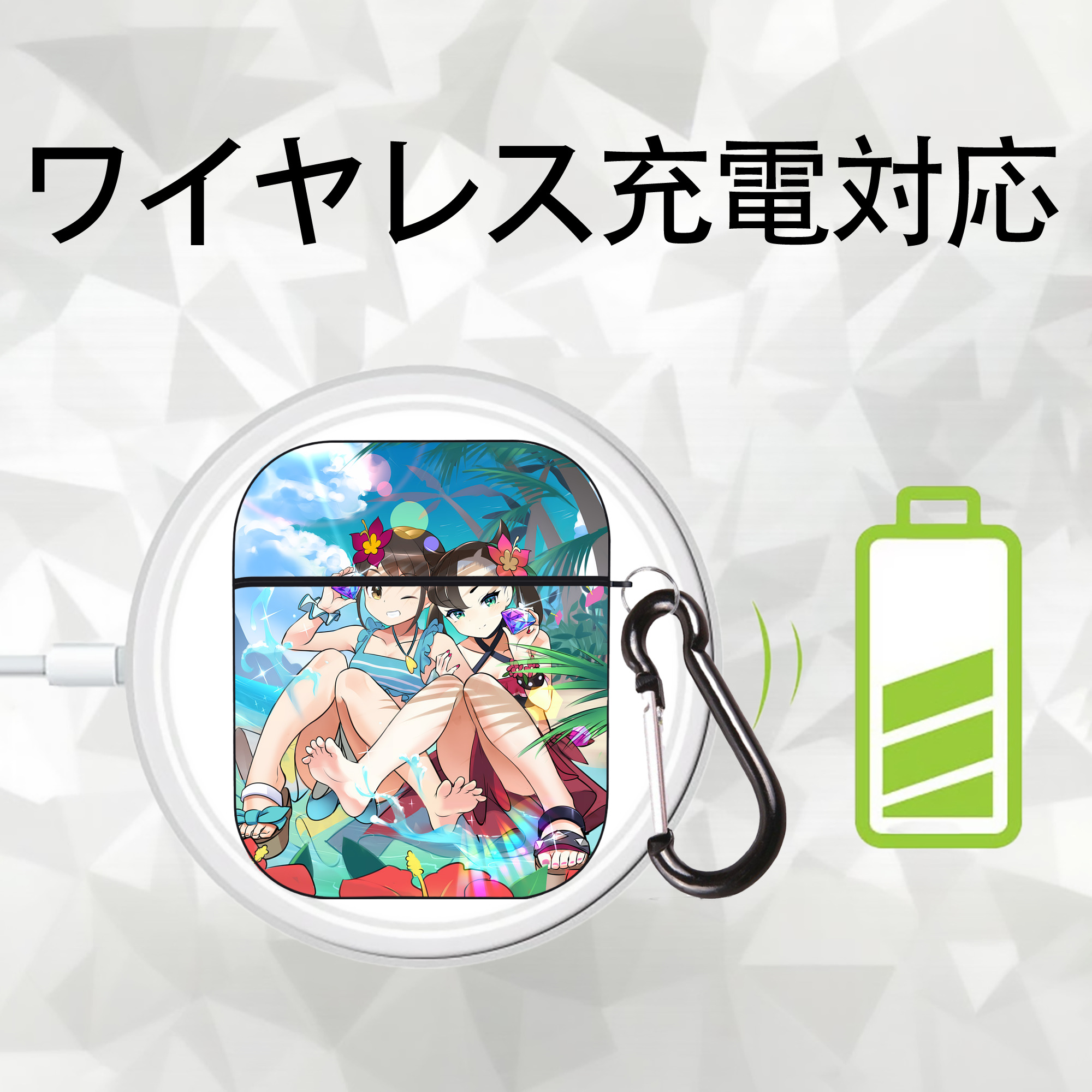 ポケットモンスター Pokémon AirPods 第2世代保護ケース ハードシェル ブラック 耐衝撃・防指紋・カラビナ付き