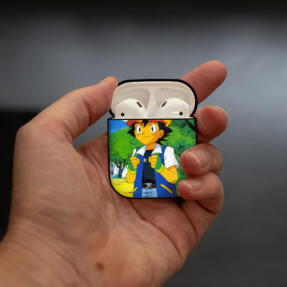 ポケットモンスター Pokémon AirPods 第2世代保護ケース ハードシェル ブラック 耐衝撃・防指紋・カラビナ付き