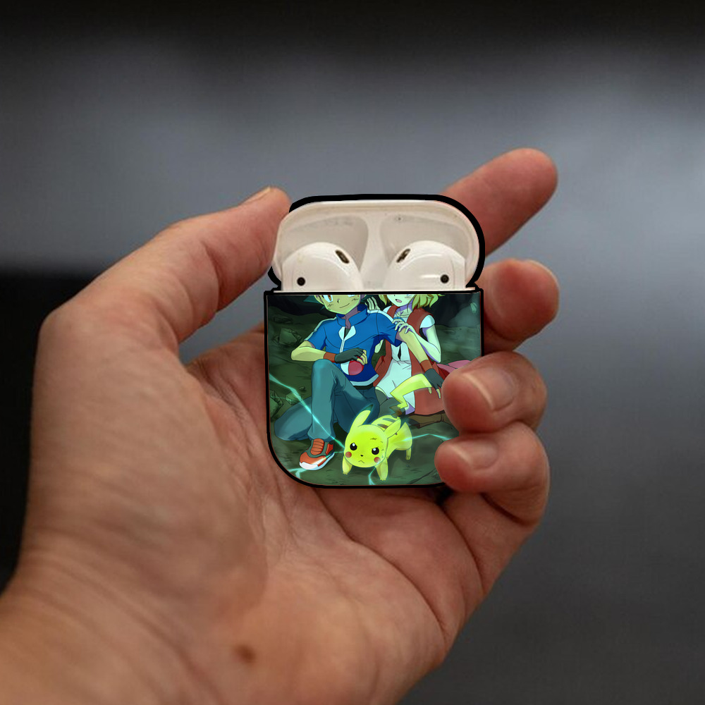 ポケットモンスター Pokémon AirPods 第2世代保護ケース ハードシェル ブラック 耐衝撃・防指紋・カラビナ付き