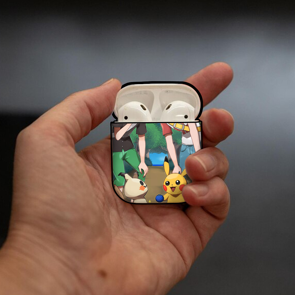 ポケットモンスター Pokémon AirPods 第2世代保護ケース ハードシェル ブラック 耐衝撃・防指紋・カラビナ付き