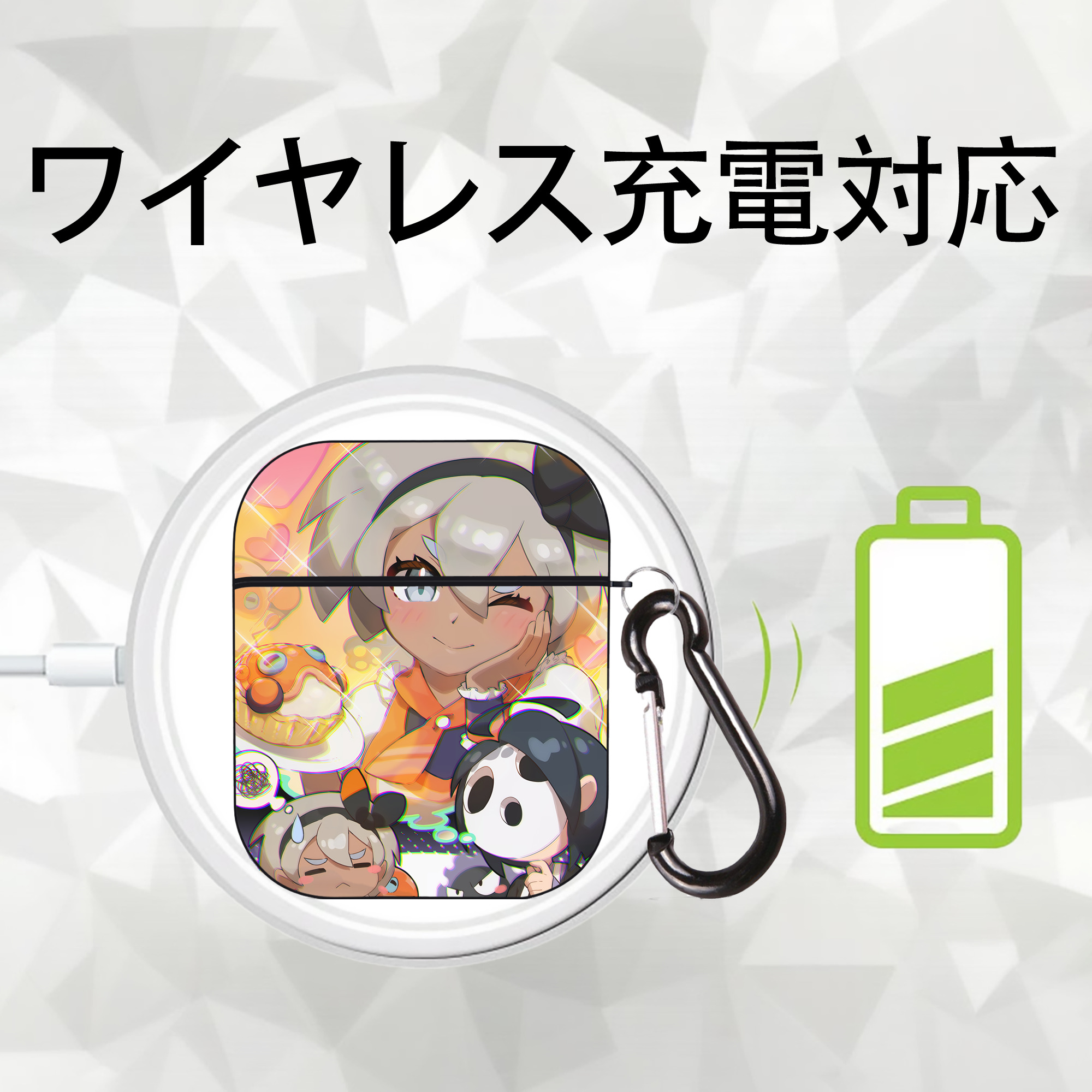 ポケットモンスター Pokémon AirPods 第2世代保護ケース ハードシェル ブラック 耐衝撃・防指紋・カラビナ付き