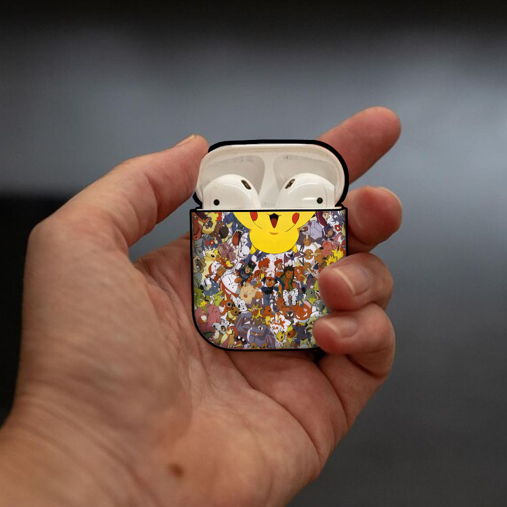 ポケットモンスター Pokémon AirPods 第2世代保護ケース ハードシェル ブラック 耐衝撃・防指紋・カラビナ付き