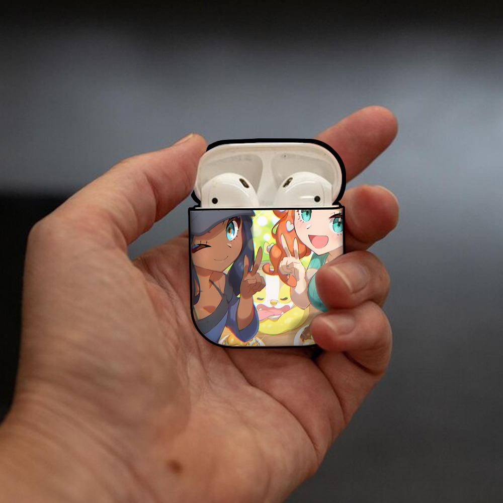 ポケットモンスター Pokémon AirPods 第2世代保護ケース ハードシェル ブラック 耐衝撃・防指紋・カラビナ付き
