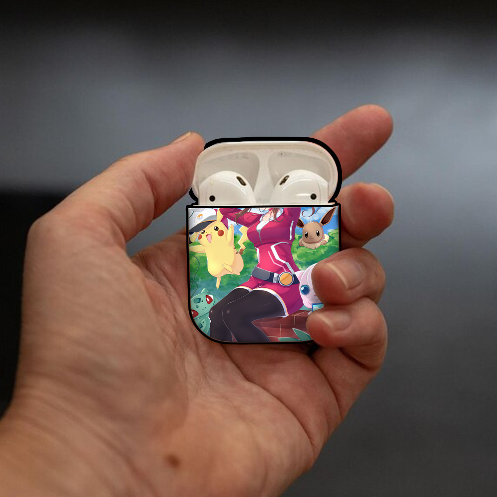 ポケットモンスター Pokémon AirPods 第2世代保護ケース ハードシェル ブラック 耐衝撃・防指紋・カラビナ付き