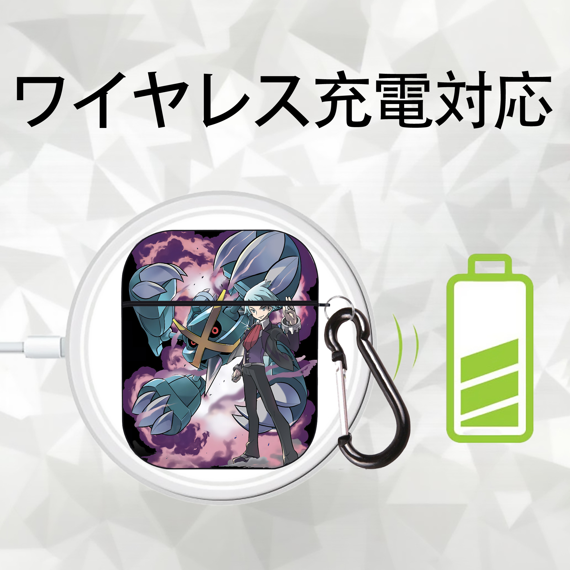 ポケットモンスター Pokémon AirPods 第2世代保護ケース ハードシェル ブラック 耐衝撃・防指紋・カラビナ付き