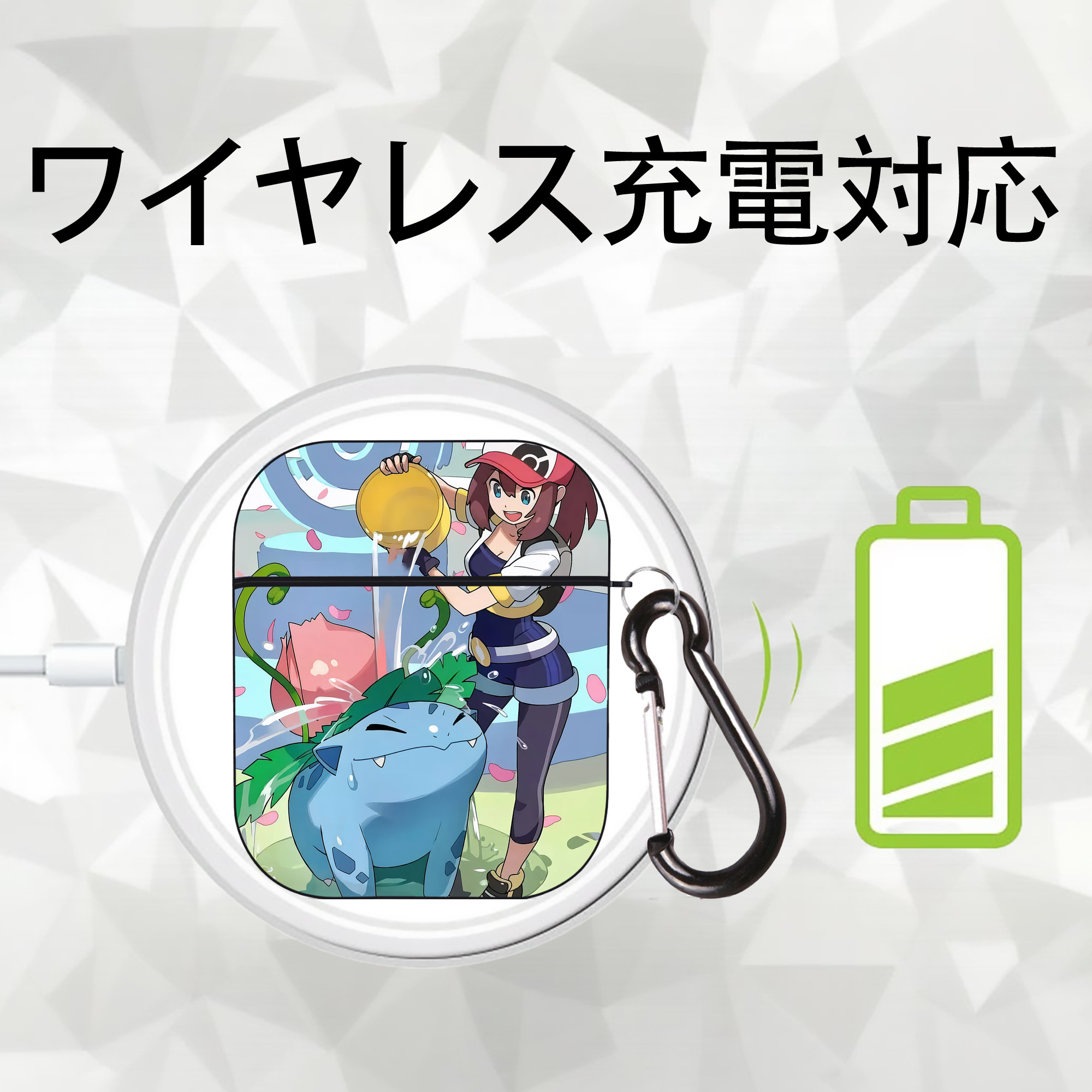 ポケットモンスター Pokémon AirPods 第2世代保護ケース ハードシェル ブラック 耐衝撃・防指紋・カラビナ付き