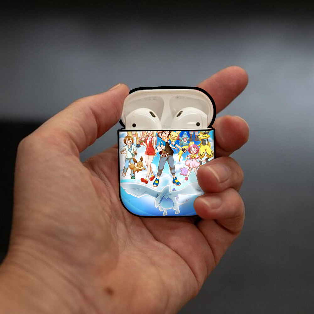 ポケットモンスター Pokémon AirPods 第2世代保護ケース ハードシェル ブラック 耐衝撃・防指紋・カラビナ付き