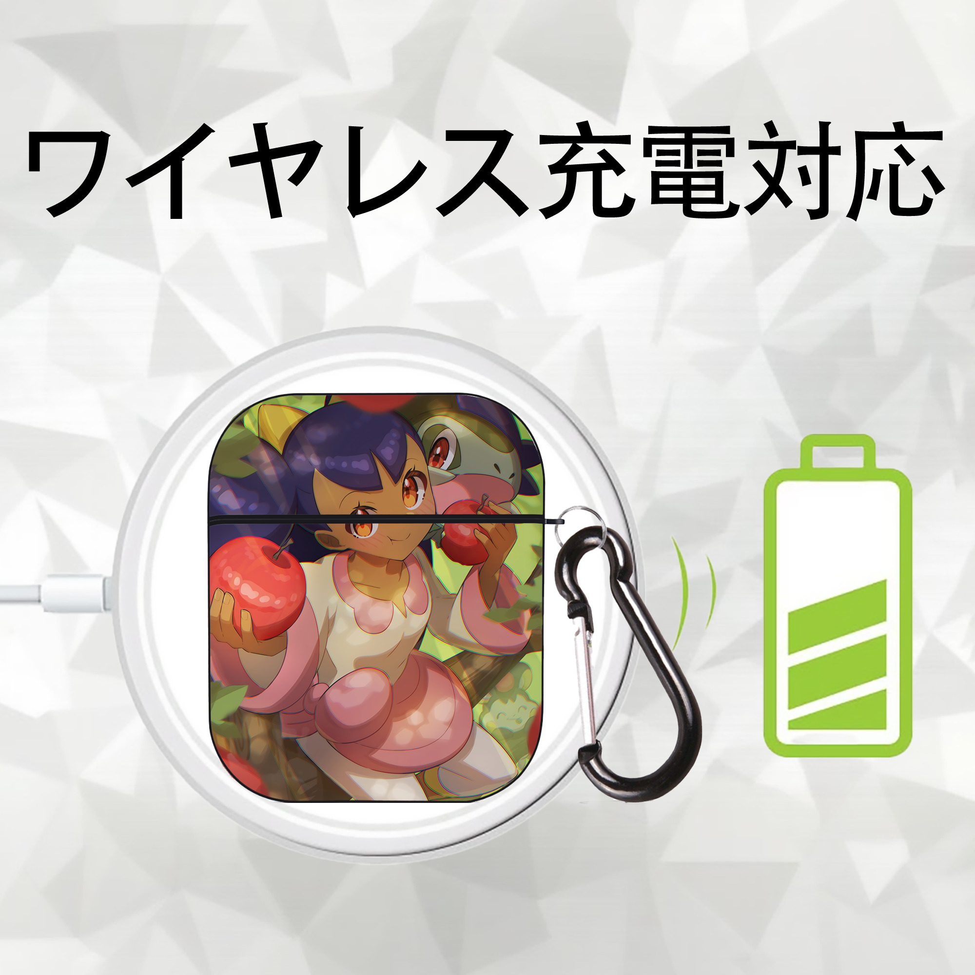 ポケットモンスター Pokémon AirPods 第2世代保護ケース ハードシェル ブラック 耐衝撃・防指紋・カラビナ付き