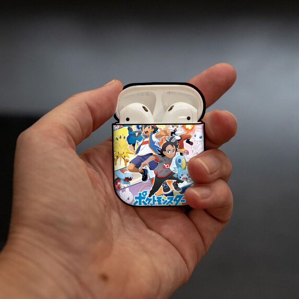 ポケットモンスター Pokémon AirPods 第2世代保護ケース ハードシェル ブラック 耐衝撃・防指紋・カラビナ付き