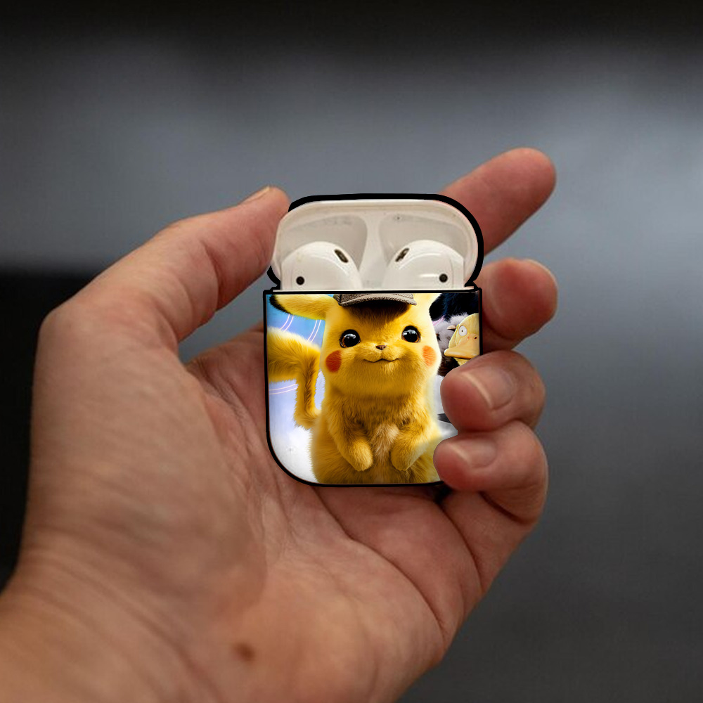 ポケットモンスター Pokémon AirPods 第2世代保護ケース ハードシェル ブラック 耐衝撃・防指紋・カラビナ付き