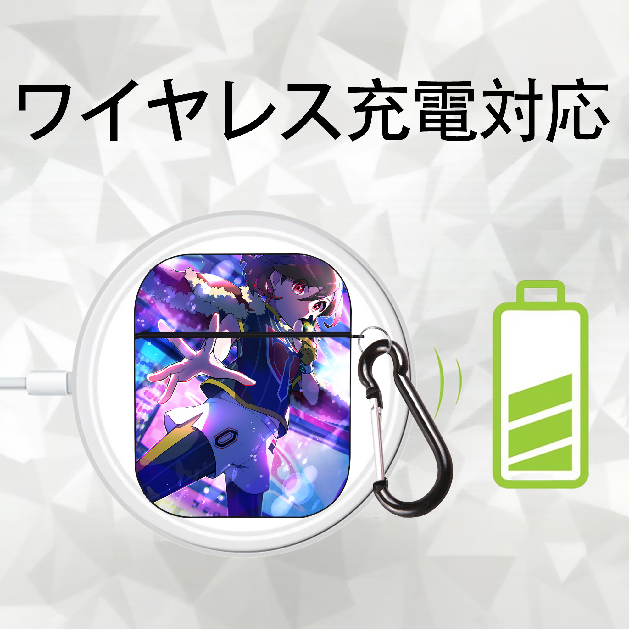 ポケットモンスター Pokémon AirPods 第2世代保護ケース ハードシェル ブラック 耐衝撃・防指紋・カラビナ付き