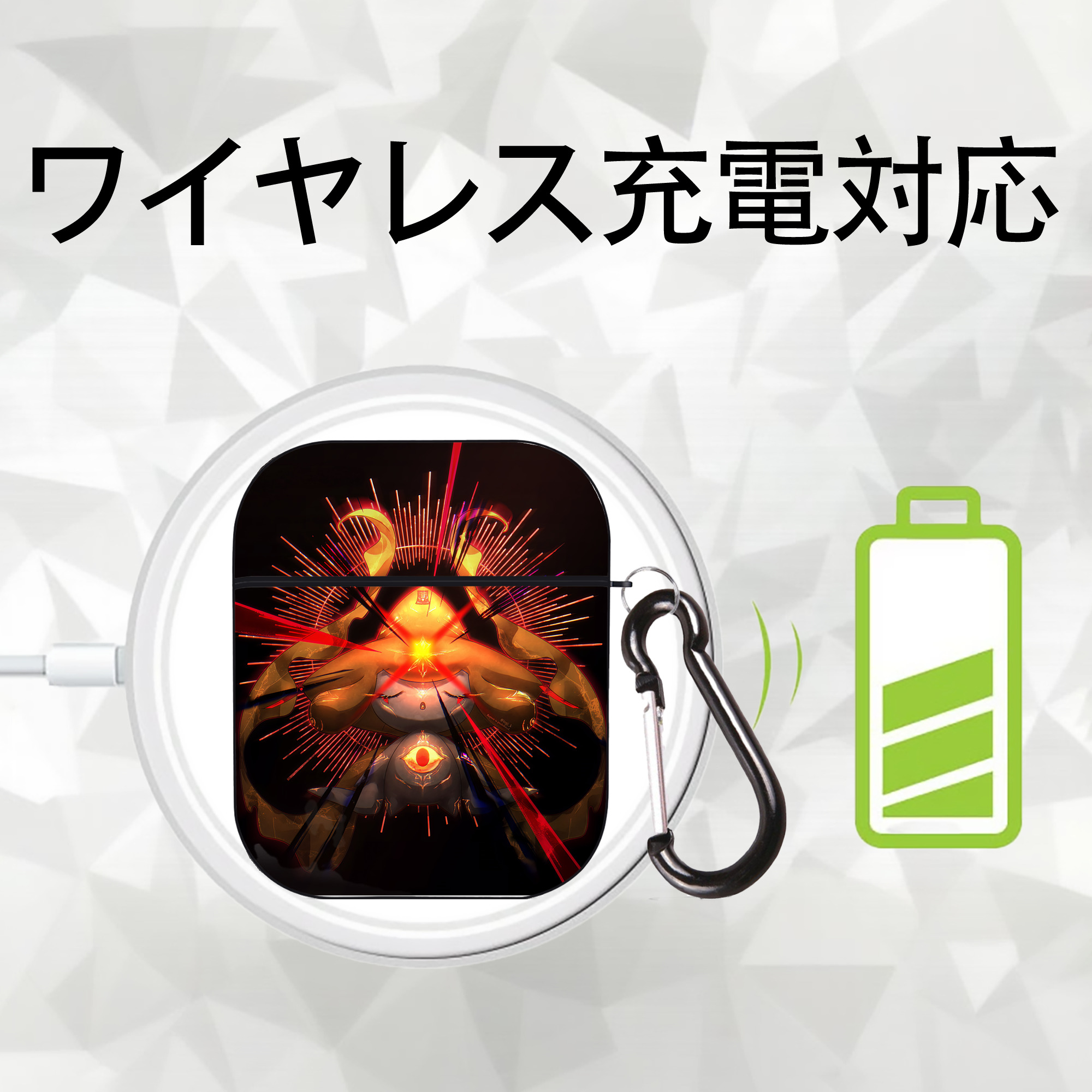 ポケットモンスター Pokémon AirPods 第2世代保護ケース ハードシェル ブラック 耐衝撃・防指紋・カラビナ付き