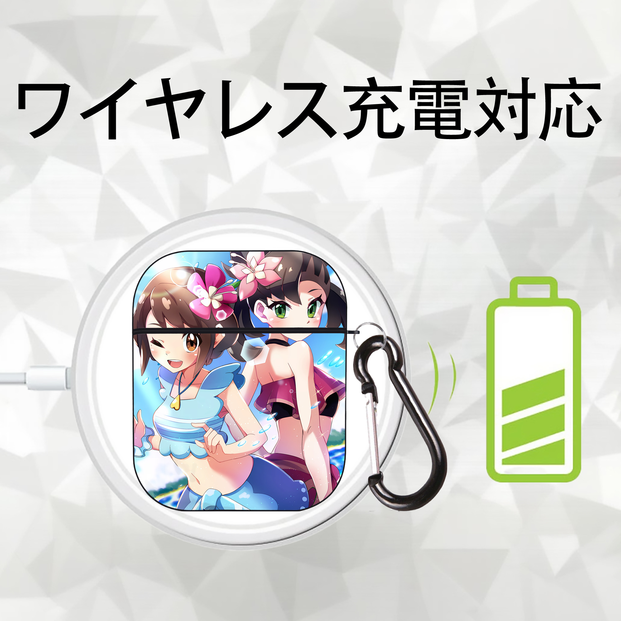 ポケットモンスター Pokémon AirPods 第2世代保護ケース ハードシェル ブラック 耐衝撃・防指紋・カラビナ付き