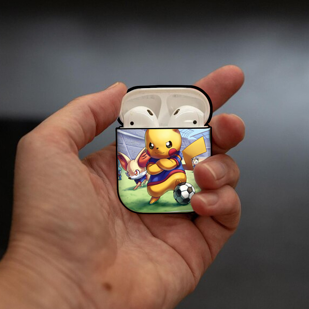 ポケットモンスター Pokémon AirPods 第2世代保護ケース ハードシェル ブラック 耐衝撃・防指紋・カラビナ付き