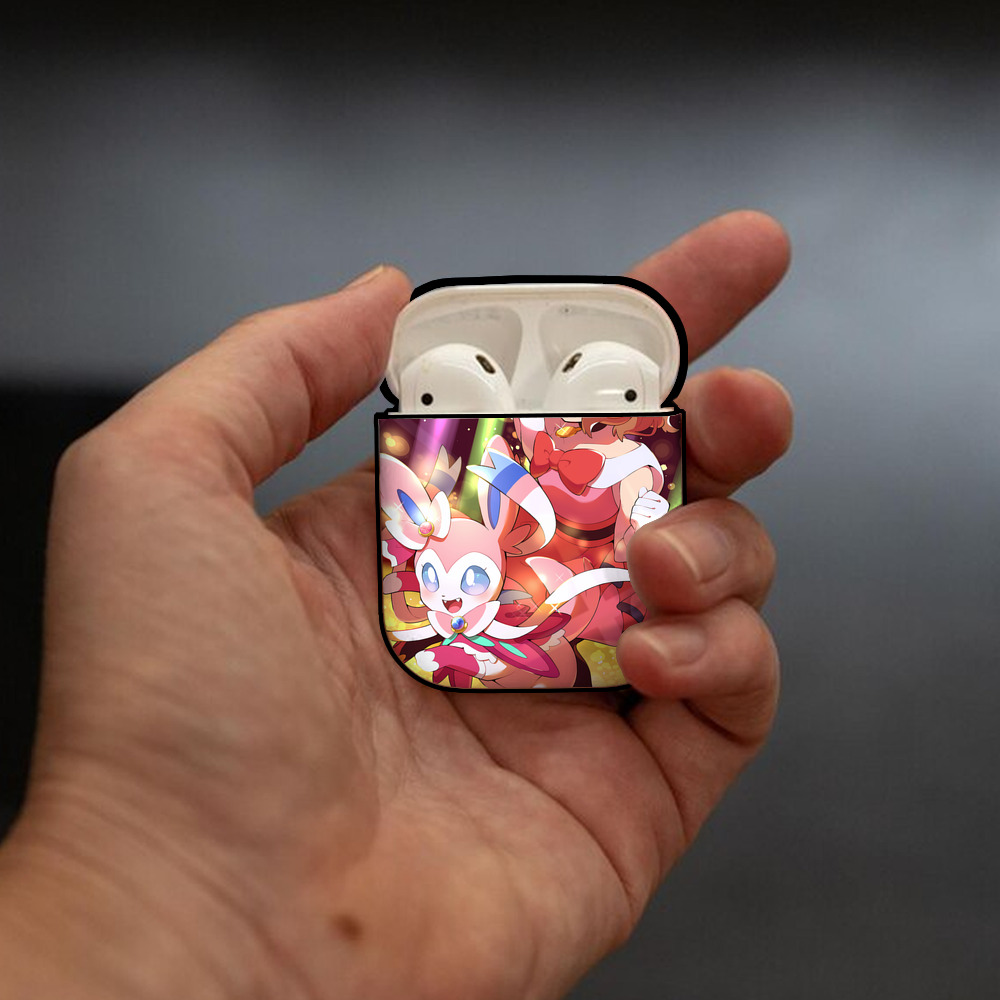ポケットモンスター Pokémon AirPods 第2世代保護ケース ハードシェル ブラック 耐衝撃・防指紋・カラビナ付き