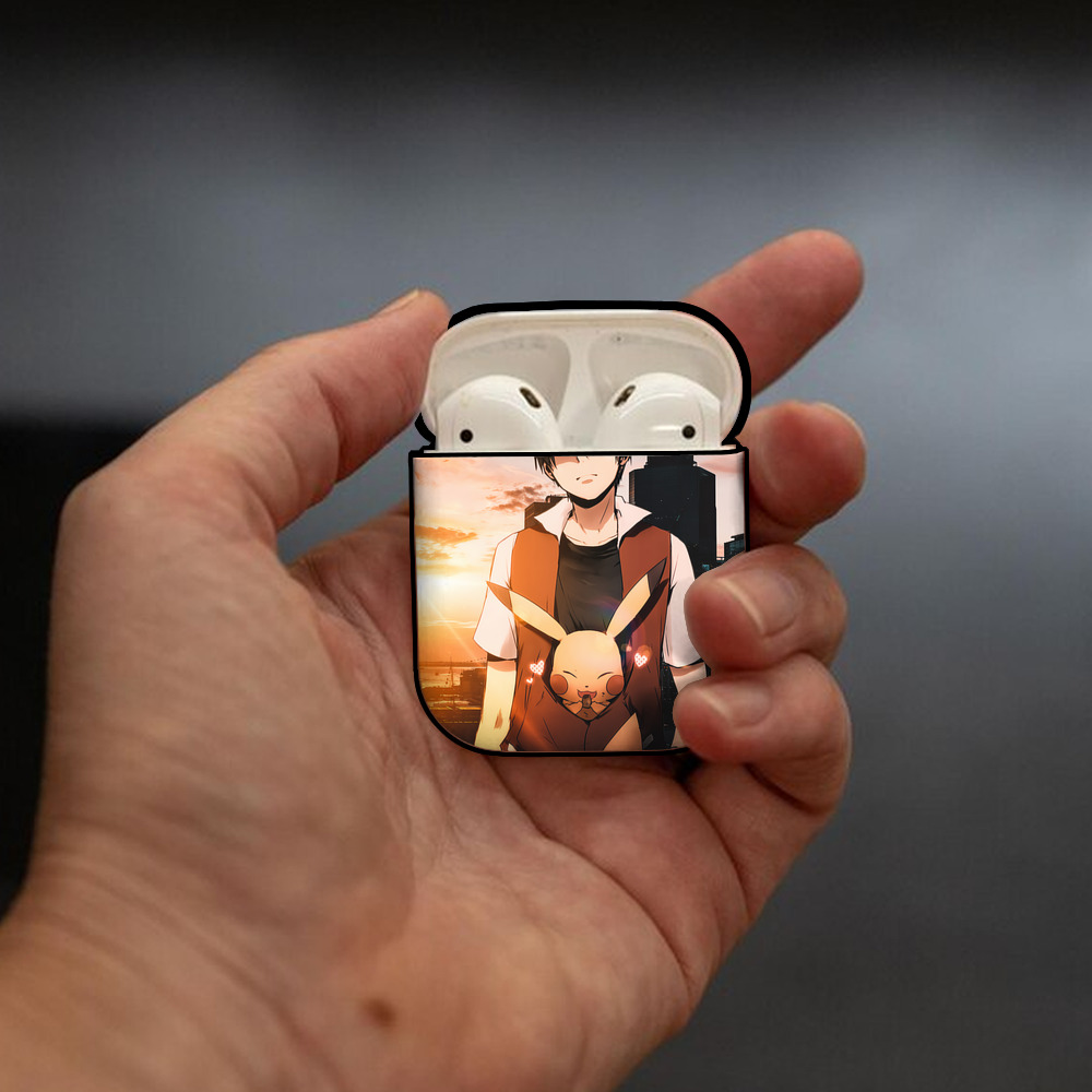 ポケットモンスター Pokémon AirPods 第2世代保護ケース ハードシェル ブラック 耐衝撃・防指紋・カラビナ付き