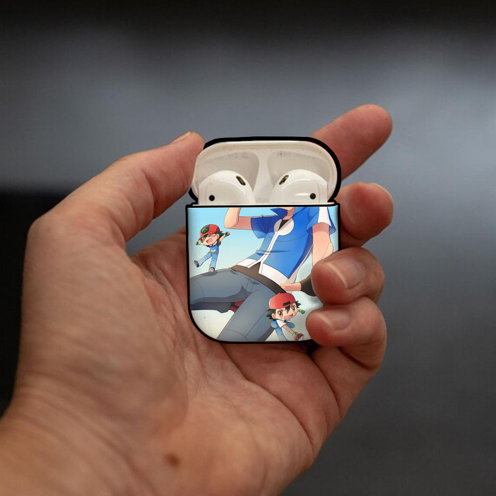 ポケットモンスター Pokémon AirPods 第2世代保護ケース ハードシェル ブラック 耐衝撃・防指紋・カラビナ付き